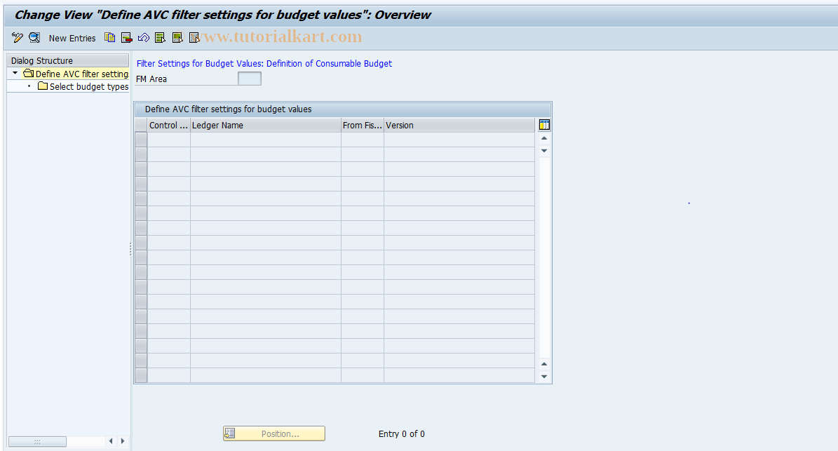 SAP TCode S_ALN_01000084 - IMG-Activity: _ISPSFM_V_FMAVCBUDFI