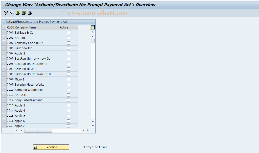 SAP TCode S_ALN_01000128 - IMG-Aktivität: SIMG_ISPSFM_V_T023G