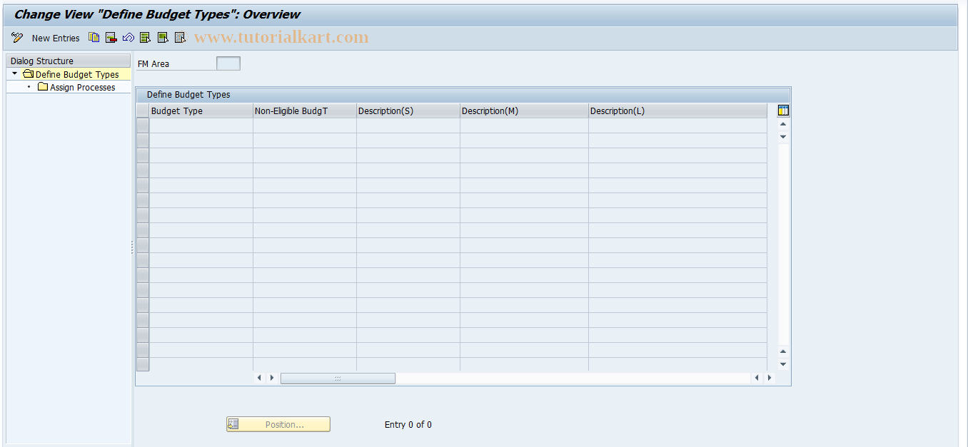 SAP TCode S_ALN_01000382 - IMG Activity: _ISPSFM_N_V_FMBUDTYP