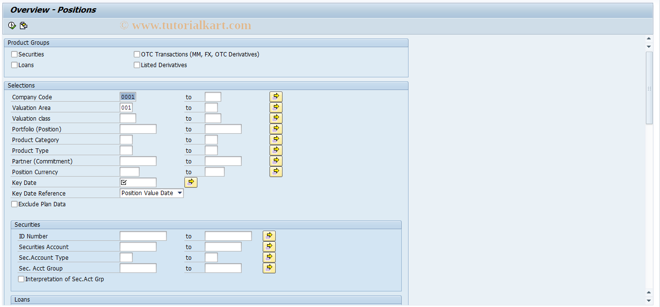 SAP TCode S_ALN_01001144 - Overview - Positions