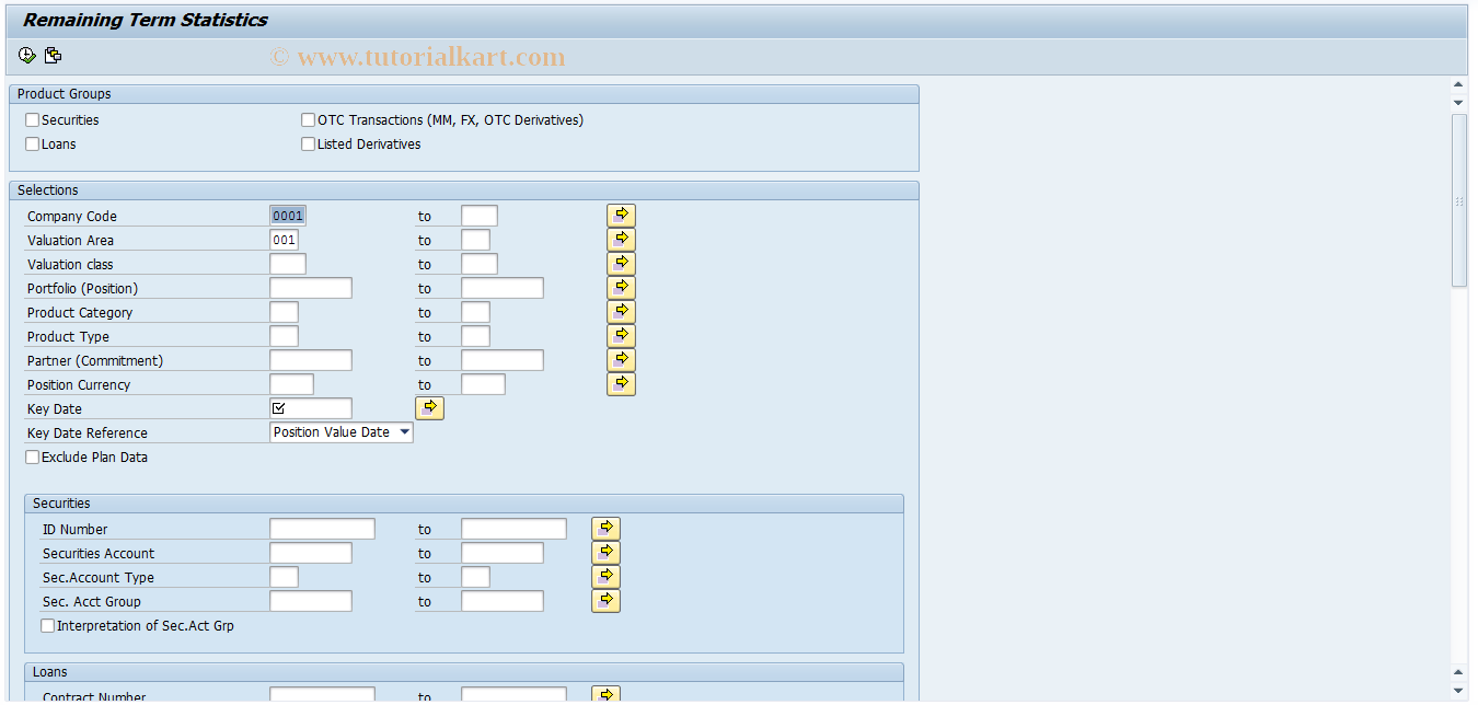 SAP TCode S_ALN_01001149 - Remaining Term Statistics