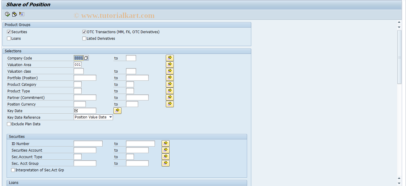 SAP TCode S_ALN_01001150 - Share of Position (Based on EUR)