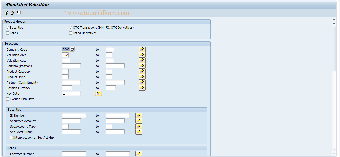 SAP TCode S_ALN_01001154 - Simulated Valuation