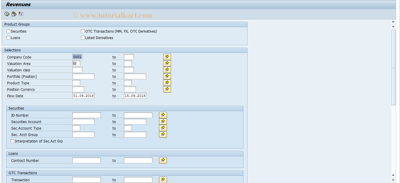 SAP TCode S_ALN_01001159 - Revenues