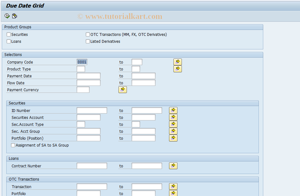 SAP TCode S_ALN_01001161 - Due Date Grid