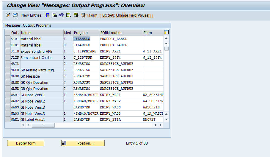 SAP TCode S_ALR_87000054 - IMG Activity: SIMG_CFMENUOLMBOMBO