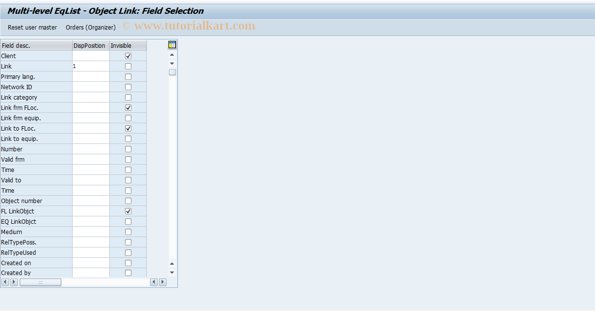 SAP TCode S_ALR_87000062 - IMG Activity: SIMG_CFMENUOLI0OIXL