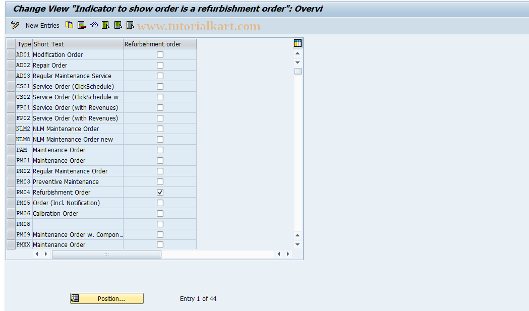 SAP TCode S_ALR_87000070 - IMG Activity: OLIA_V_T350_RSORD