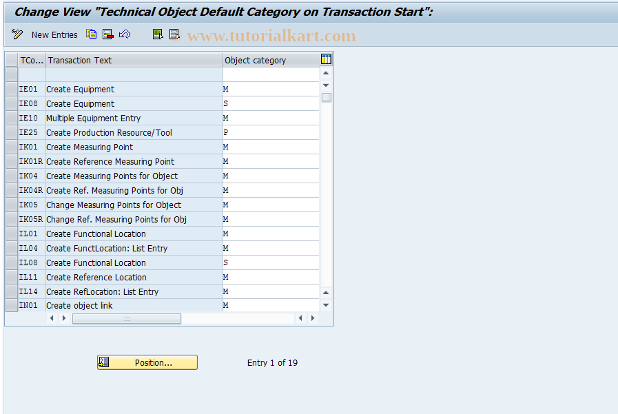 SAP TCode S_ALR_87000078 - IMG Activity: SIMG_CFMENUOLI0OIAT