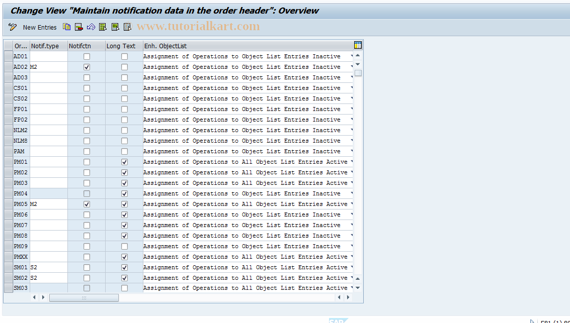 SAP TCode S_ALR_87000100 - IMG Activity: OLIA_V_T350_NOTDAT