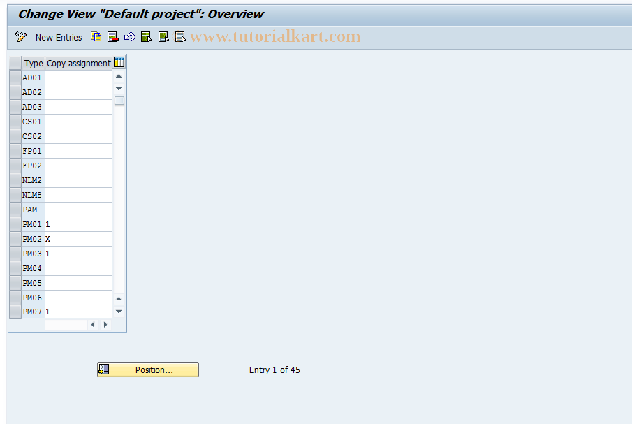 SAP TCode S_ALR_87000105 - IMG Activity: OLIA_V_T350_PZ