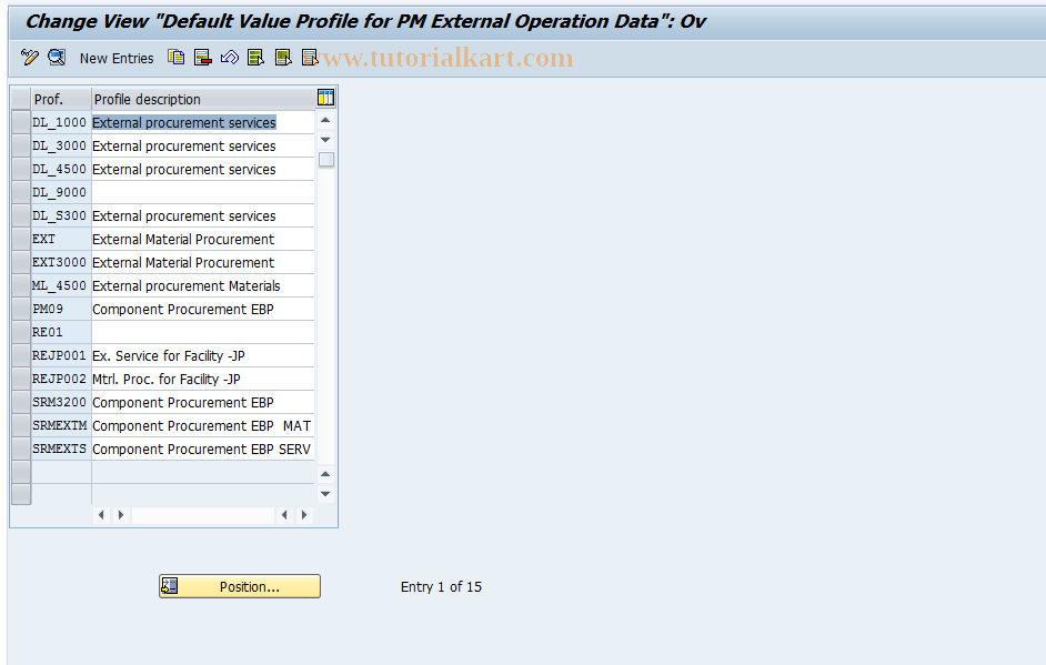 SAP TCode S_ALR_87000110 - IMG Activity: OLIAV_TPEXT_PM