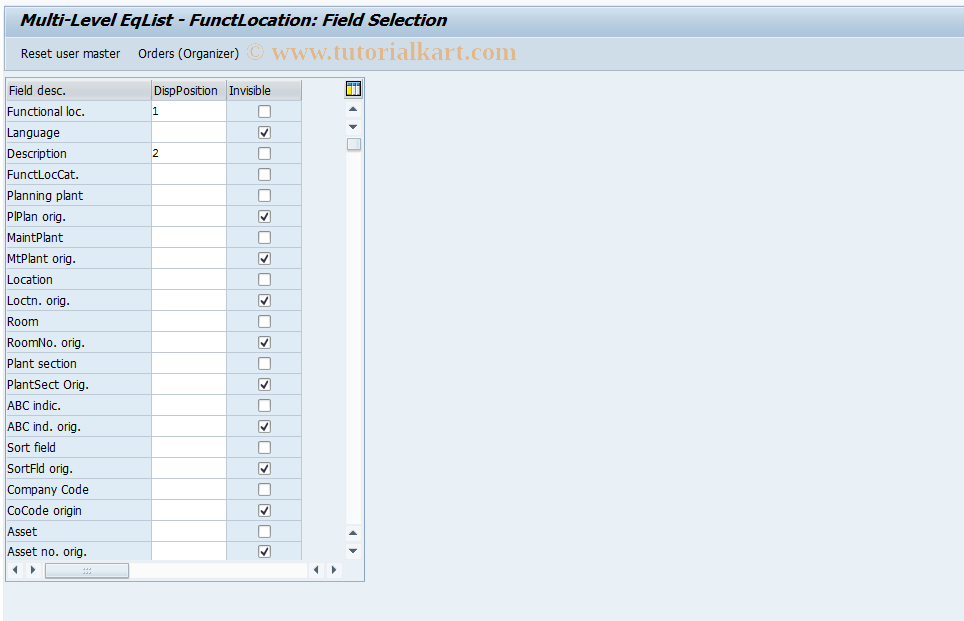 SAP TCode S_ALR_87000182 - IMG Activity: SIMG_CFMENUOLI0OIXE