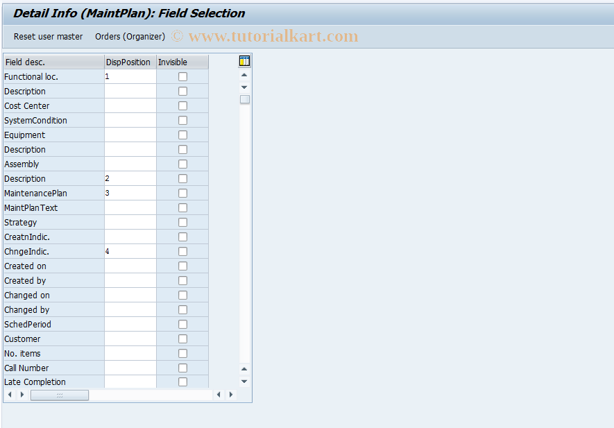 SAP TCode S_ALR_87000190 - IMG Activity: SIMG_CFMENUOLIPOIW0