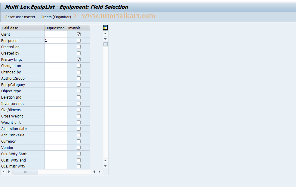 SAP TCode S_ALR_87000193 - IMG Activity: SIMG_CFMENUOLI0OIXC