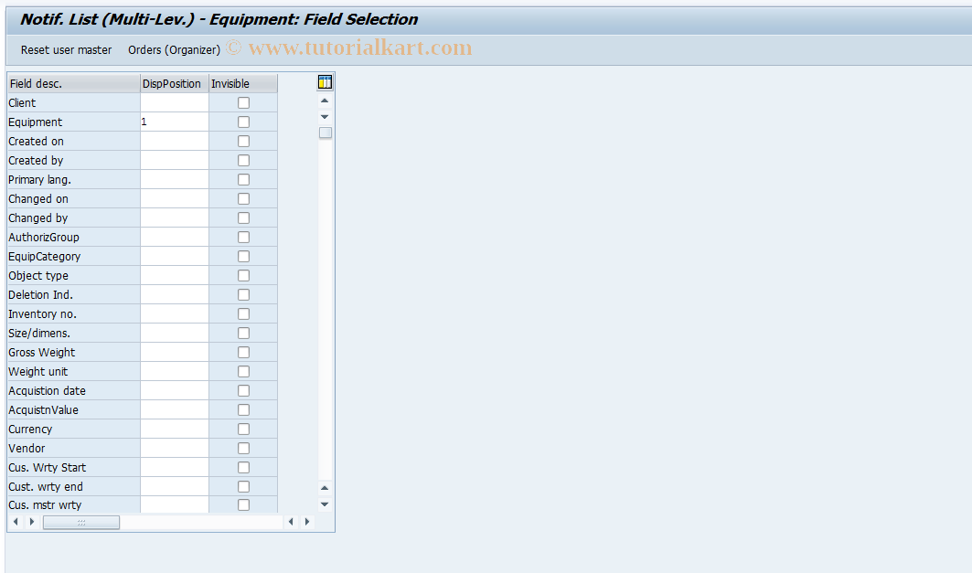 SAP TCode S_ALR_87000224 - IMG Activity: SIMG_CFMENUOLIAOIXO