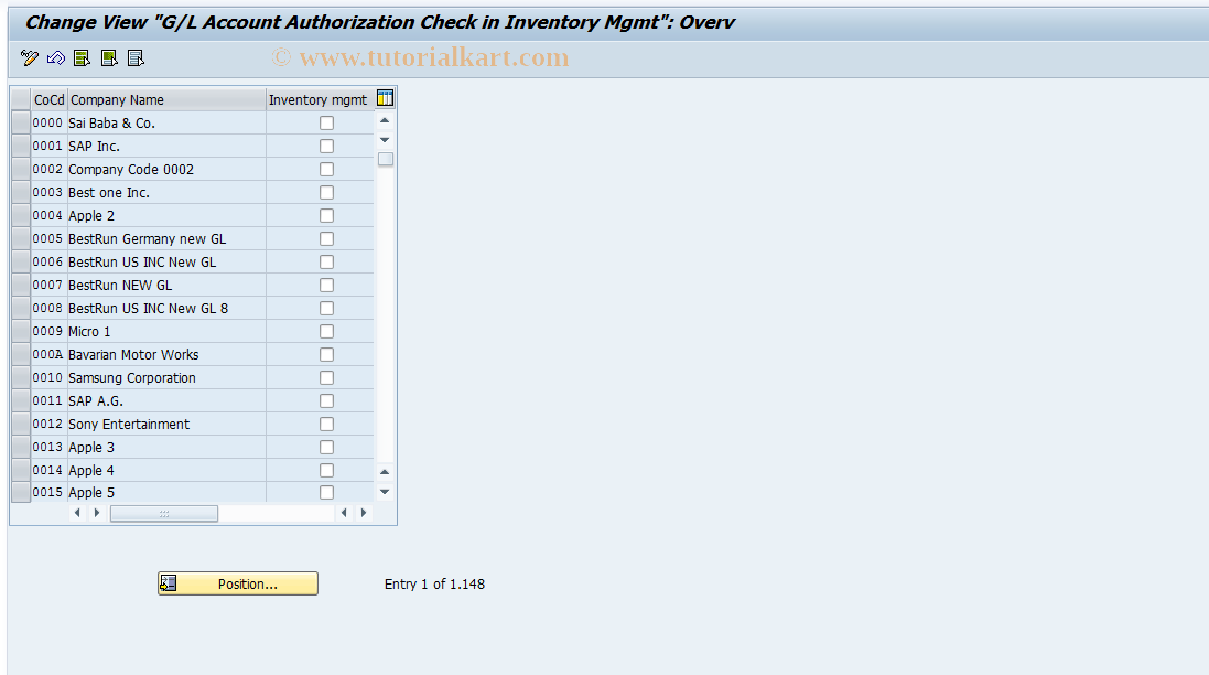 SAP TCode S_ALR_87000256 - IMG Activity: SIMG_CFMENUOLMB001MB