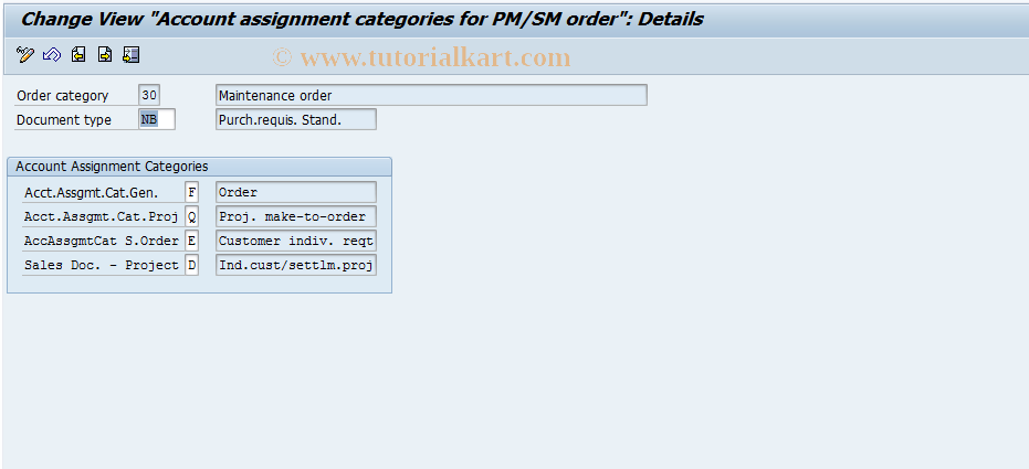 SAP TCode S_ALR_87000297 - IMG Activity: OLIA_V_TCOKT_PM