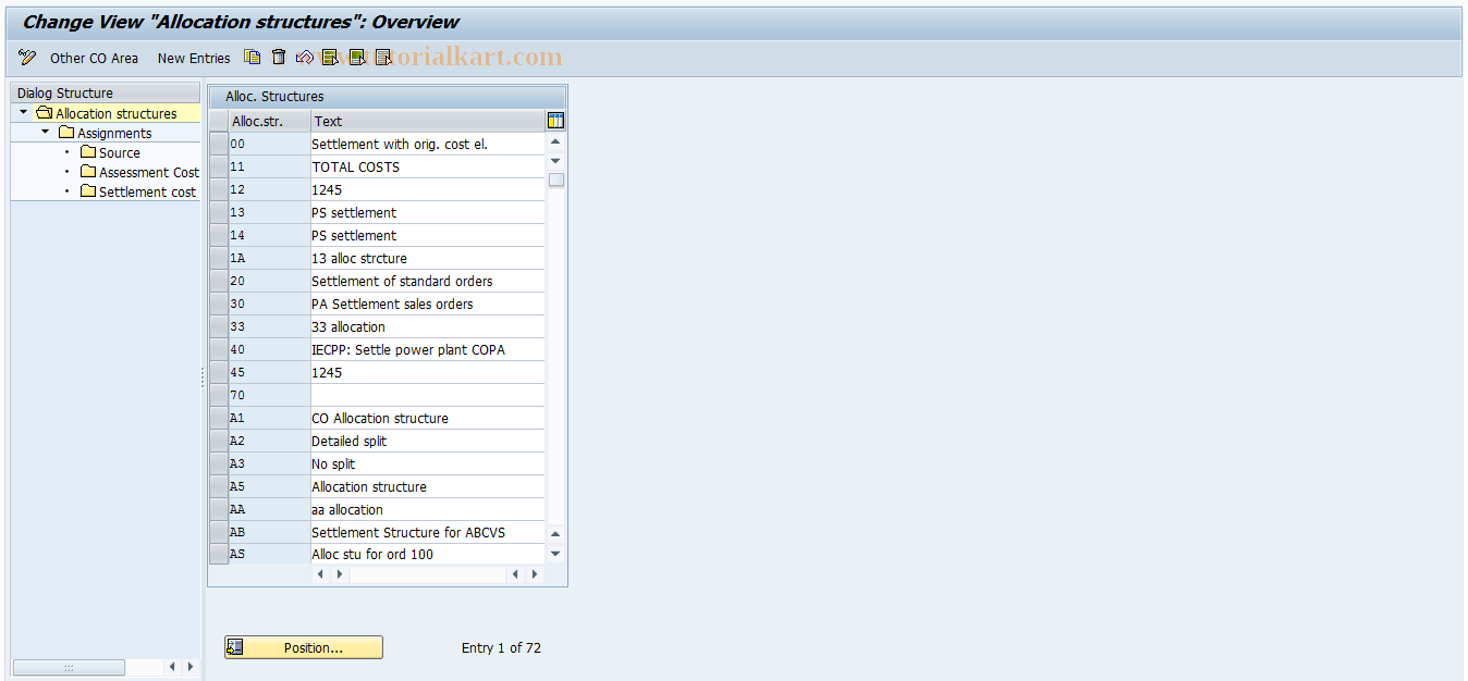 SAP TCode S_ALR_87000309 - IMG Activity: SIMG_0KWM_KSES_IST