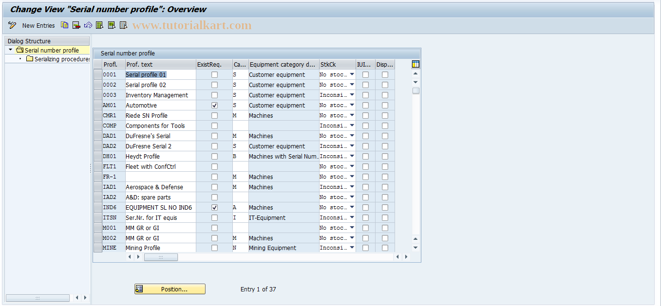 SAP TCode S_ALR_87000317 - IMG Activity: SIMG_CFMENUOLI0OIS2