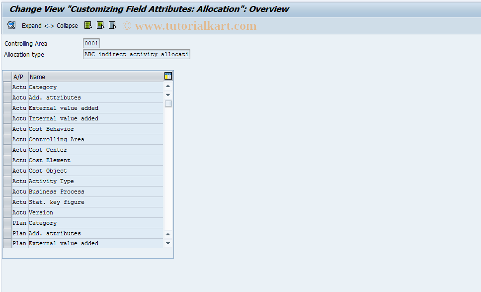 SAP TCode S_ALR_87000358 - IMG Activity: SIMG_CFMENU0KWMKCAM2