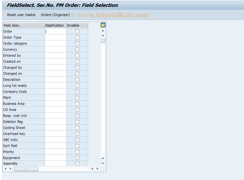 SAP TCode S_ALR_87000359 - IMG Activity: OLI0OIRQ