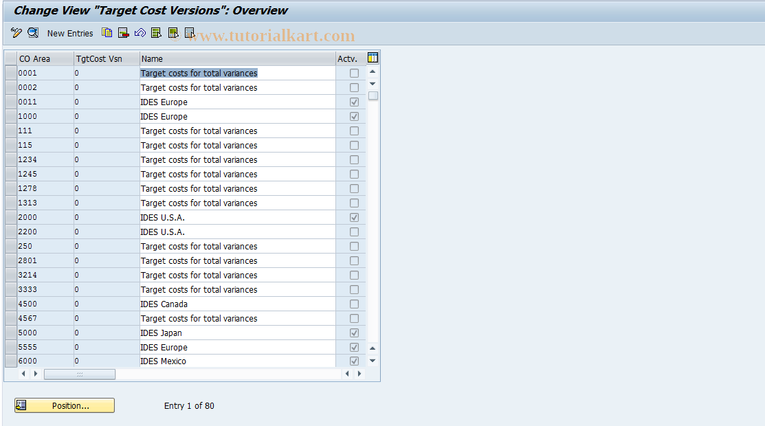 SAP TCode S_ALR_87001034 - IMG Activity: SIMG_CFMENUORKSOKV5