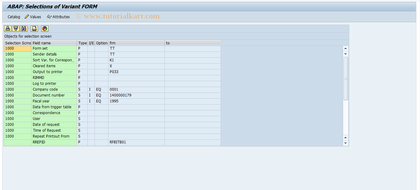 SAP TCode S_ALR_87001407 - IMG Activity: SIMG_CFMENUORFBOBKF