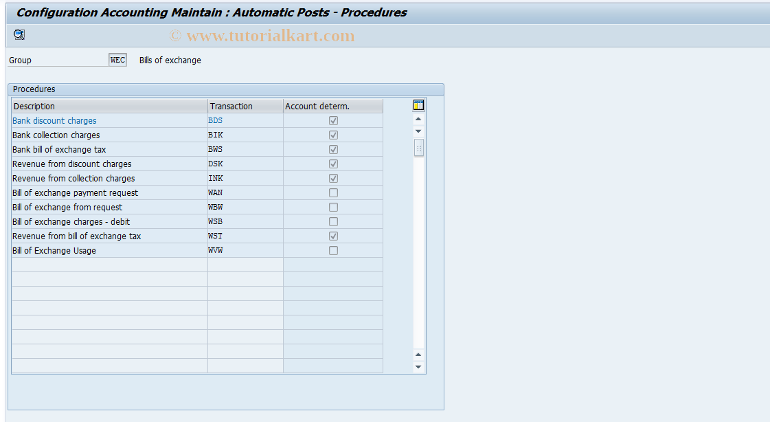 SAP TCode S_ALR_87001423 - IMG Activity: SIMG_CFMENUORFBOBYH