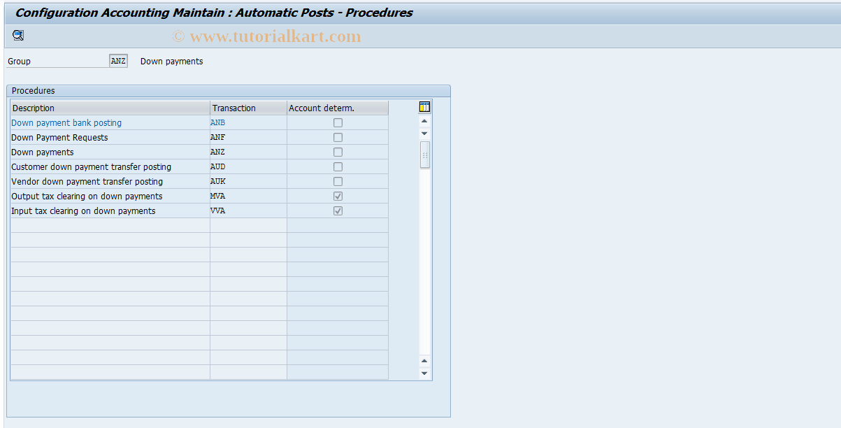 SAP TCode S_ALR_87001430 - IMG Activity: SIMG_CFMENUORFBOBXB