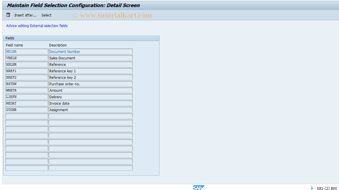 SAP TCode S_ALR_87001447 - IMG Activity: SIMG_CFMENUORFBO7FA