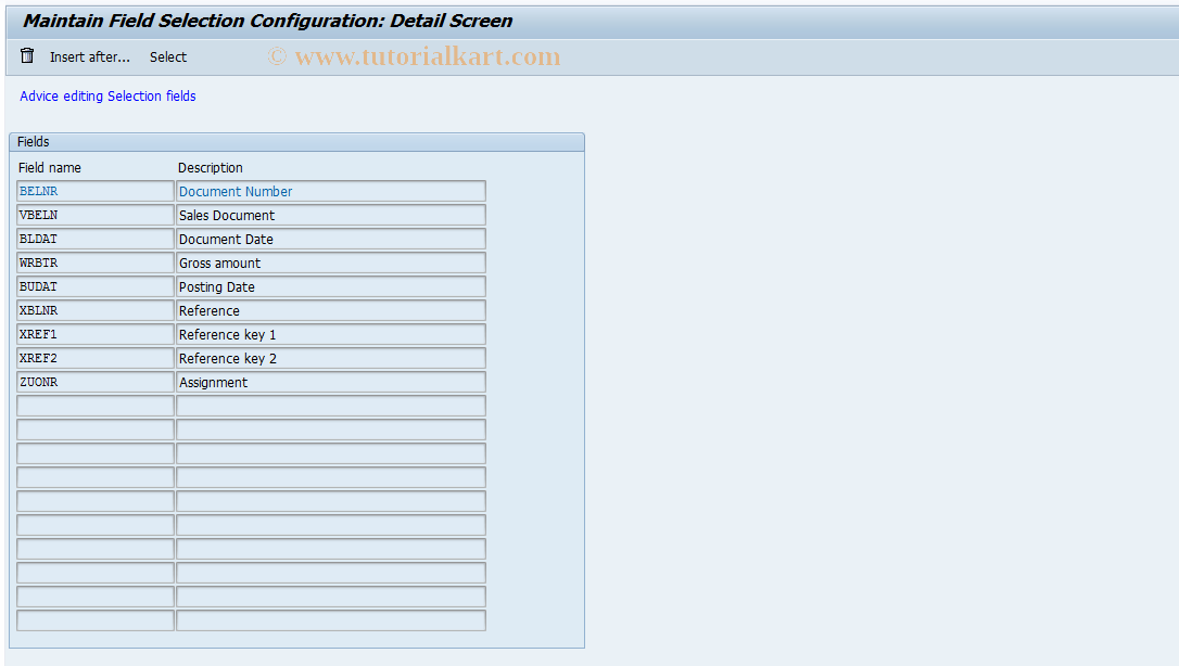 SAP TCode S_ALR_87001449 - IMG Activity: SIMG_CFMENUORFBO7F9