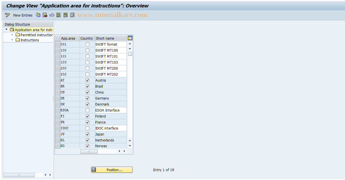 SAP TCode S_ALR_87001489 - IMG Activity: SIMG_CFORFBVCT015V