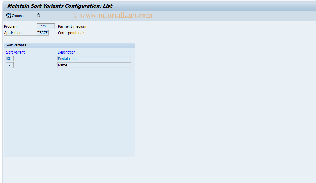 SAP TCode S_ALR_87001493 - IMG Activity: SIMG_CFMENUORFBO7S1