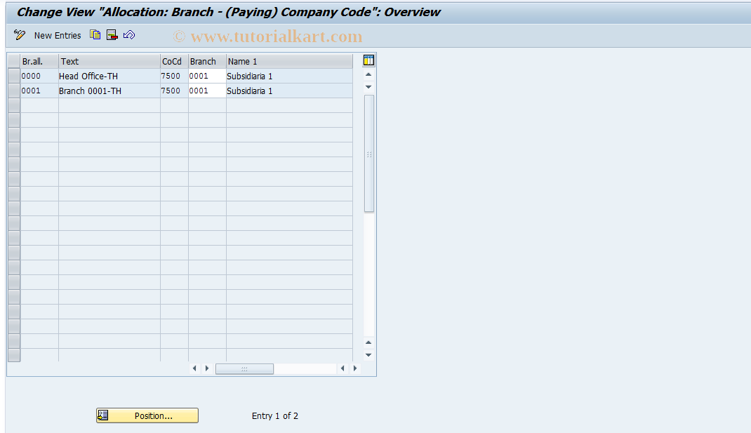 SAP TCode S_ALR_87001495 - IMG Activity: J_1A_BRA_ASSIGNMENT