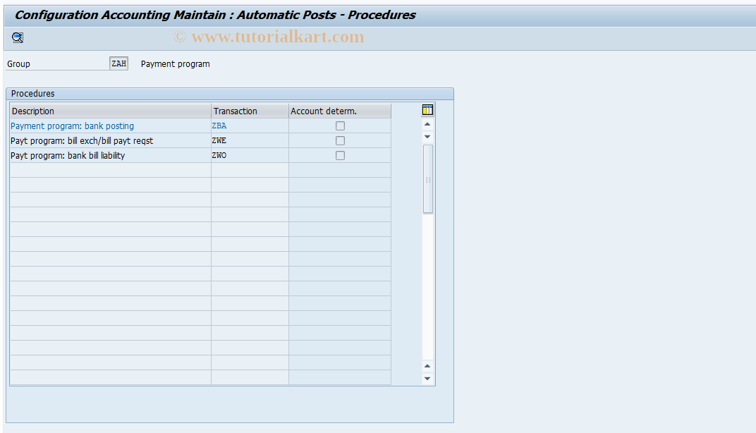 SAP TCode S_ALR_87001499 - IMG Activity: SIMG_CFMENUORFBOBXC