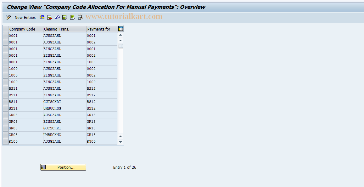 SAP TCode S_ALR_87001501 - IMG Activity: SIMG_CFMENUORFBOB60