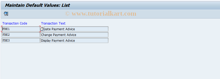 SAP TCode S_ALR_87001506 - IMG Activity: SIMG_CFMENUORFBO7V6