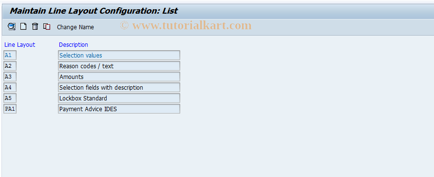 SAP TCode S_ALR_87001508 - IMG Activity: SIMG_CFMENUORFBO7Z7