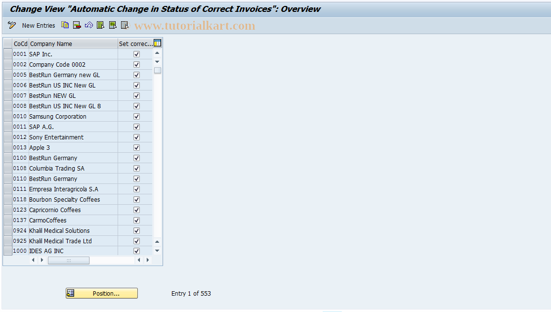 SAP TCode S_ALR_87001853 - IMG Activity: SIMG_CFMENUOLMROMRV