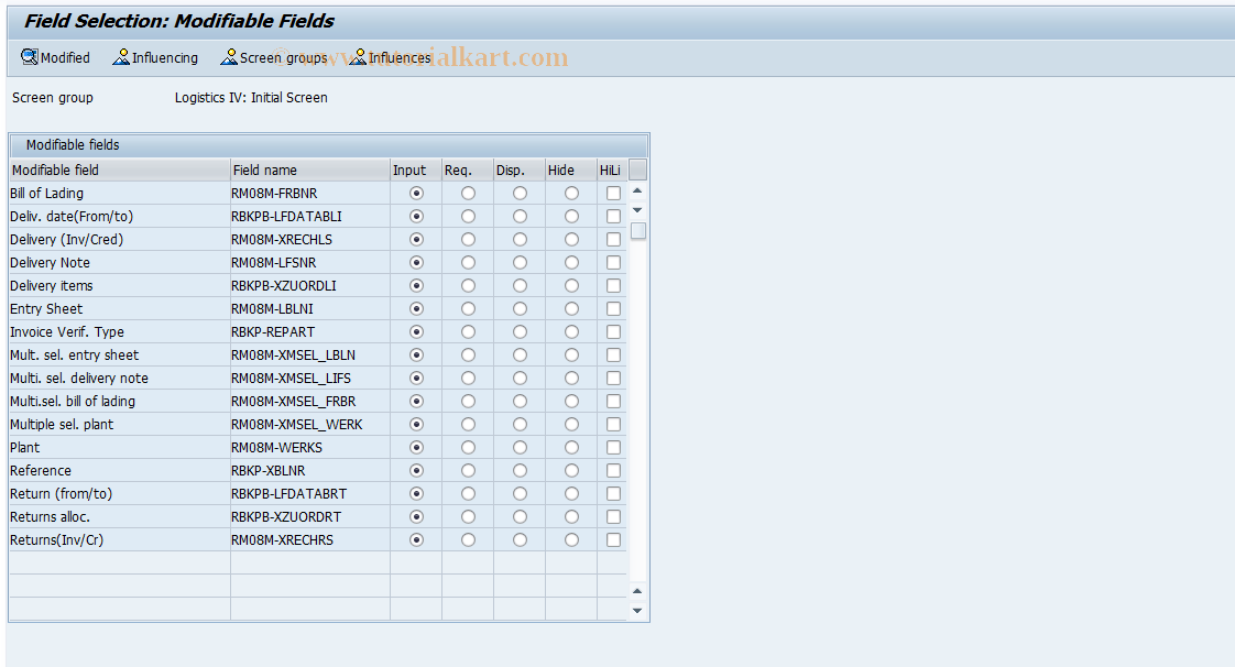 SAP TCode S_ALR_87002252 - IMG Activity: SIMG_CFMENUOLMRSFAC1