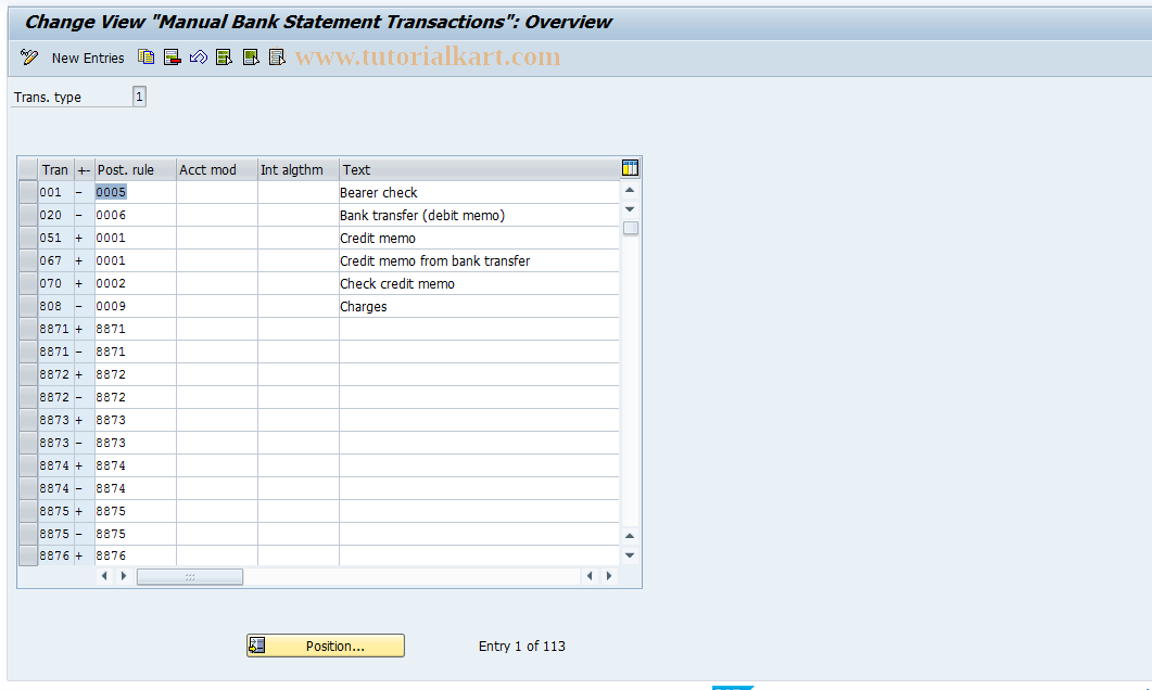 SAP TCode S_ALR_87002317 - IMG Activity: SIMG_CFMENUOFTDOT52