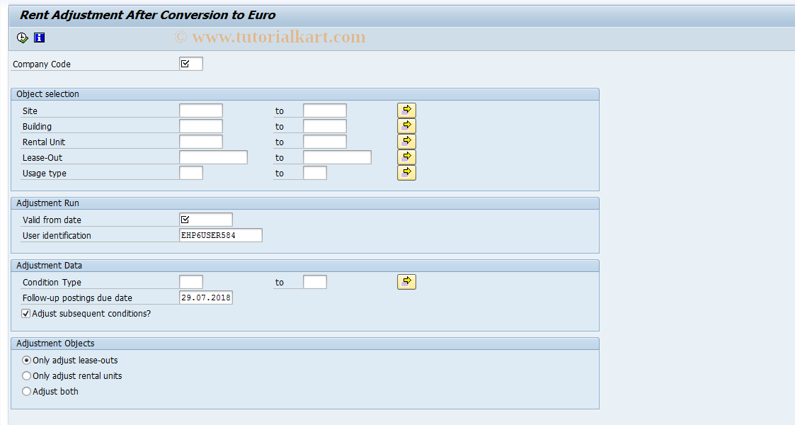 SAP TCode S_ALR_87002473 - IMG Activity: SIMG_EURO_KONDITION1