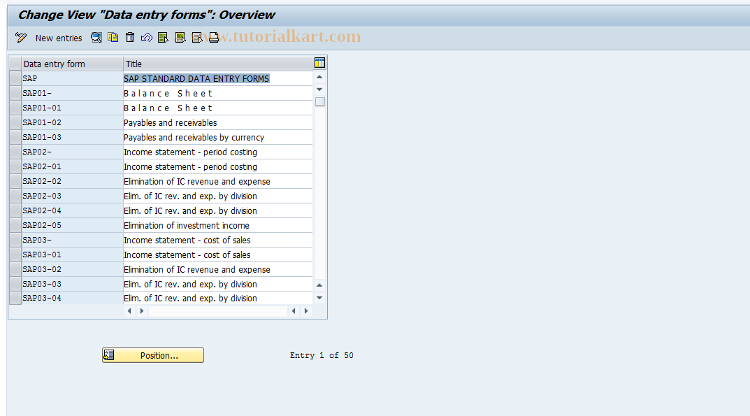 SAP TCode S_ALR_87002477 - IMG Activity: SIMG_CFMENUORFCOC16