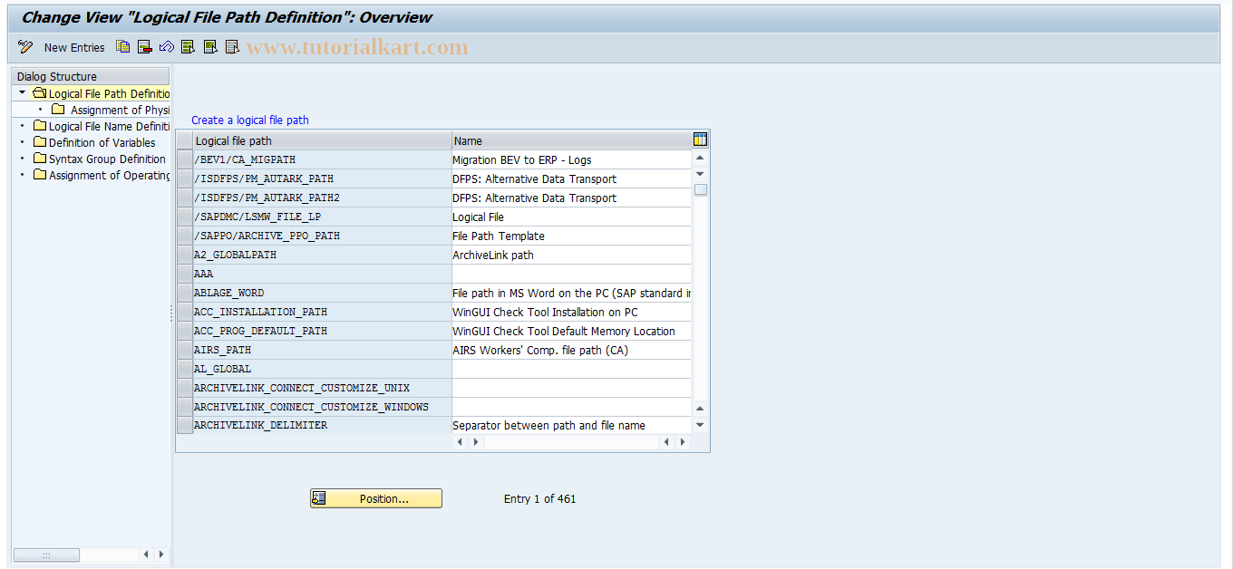 SAP TCode S_ALR_87002500 - IMG Activity: SIMG_CFMENUORFCFLOG