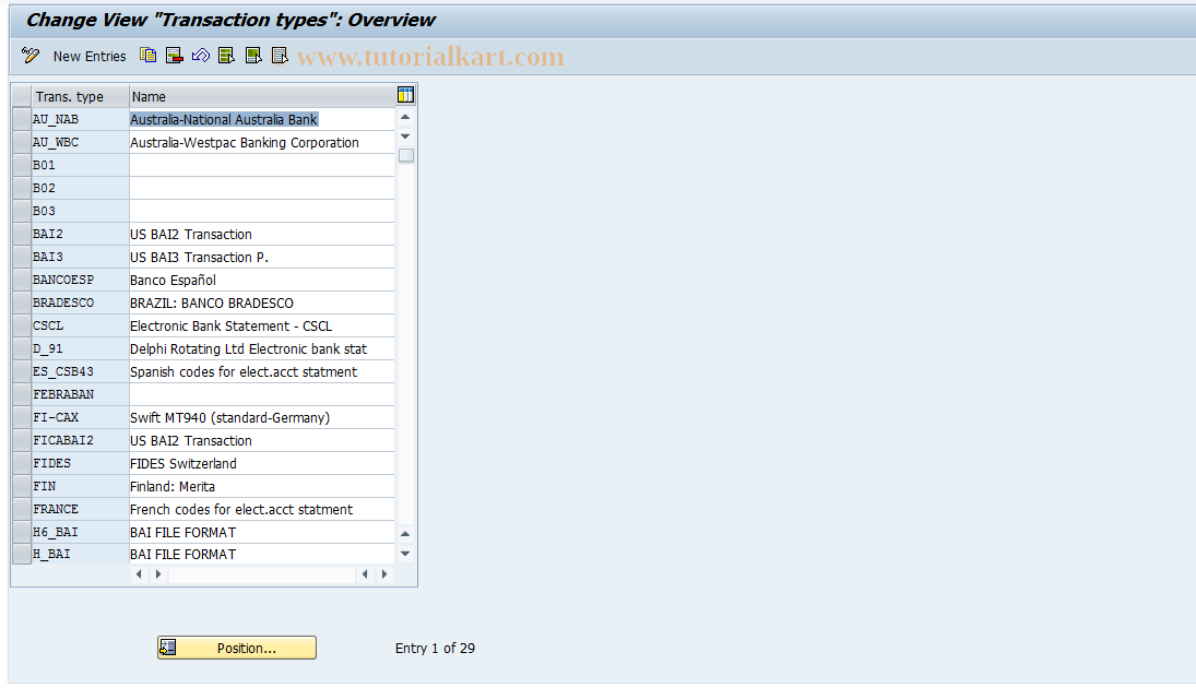 SAP TCode S_ALR_87002506 - IMG Activity: SIMG_CFMENUOFTDOBBY