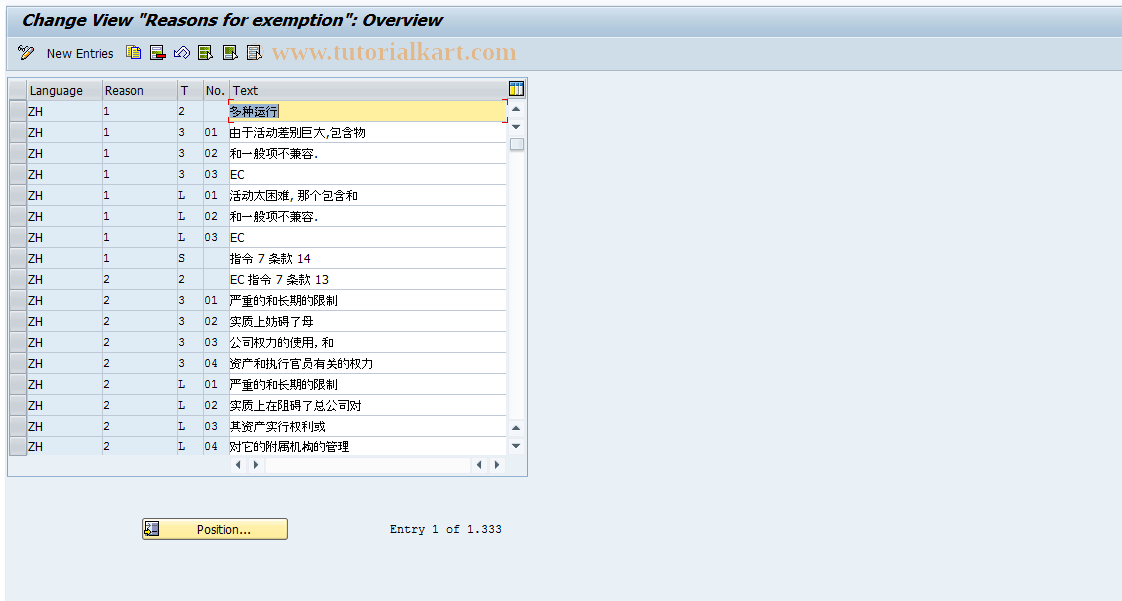 SAP TCode S_ALR_87002605 - IMG Activity: SIMG_CFMENUORFCOC07