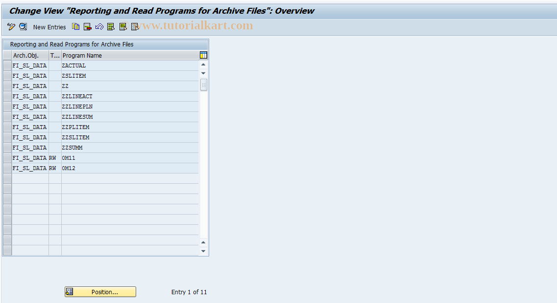 SAP TCode S_ALR_87002643 - IMG Activity: SIMG_CFMENUORFCARCH