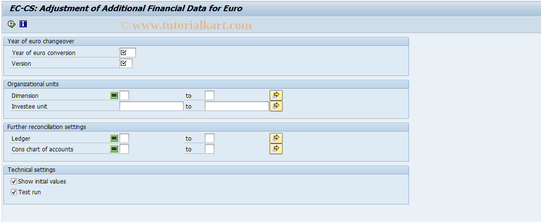 SAP TCode S_ALR_87002813 - IMG Activity: SIMG_EURO_CS2330