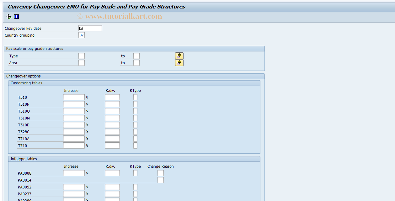 SAP TCode S_ALR_87002839 - IMG Activity: OHEUR211